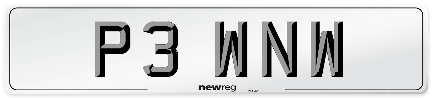 P3 WNW Number Plate from New Reg